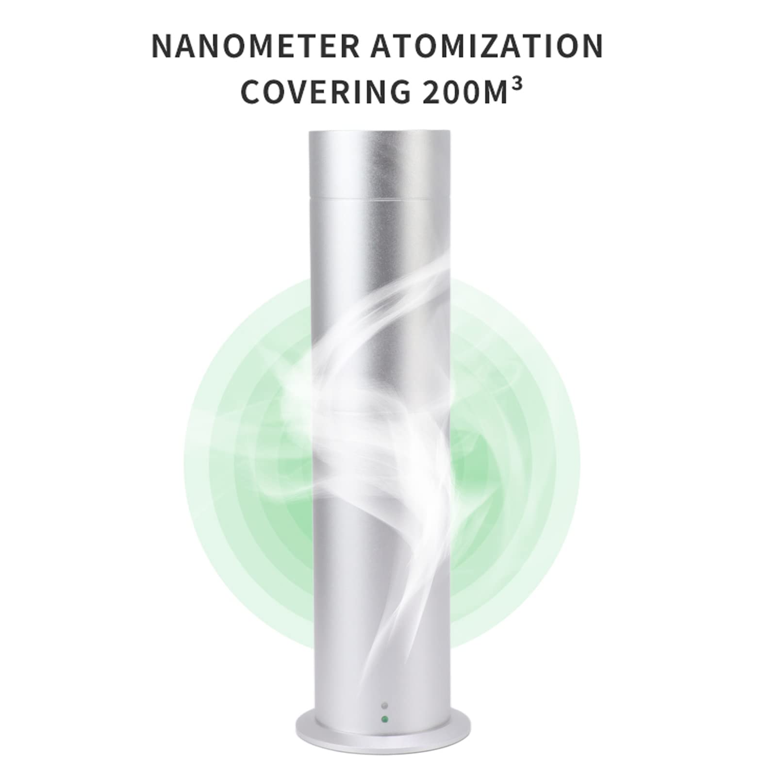 Fockety Difusor de Aceites Esenciales, 120ml Scent Air Machine Difusor de Aromaterapia de Aire Frío con Control Remoto y Temporizador, Máquina Inteligente de Aromaterapia para SPA, Yoga (Plata)