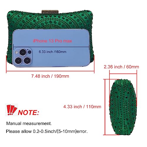 Image of Crystal Box Clutch Rhinestone Handbags For Women Party Purse Wedding Evening Bag