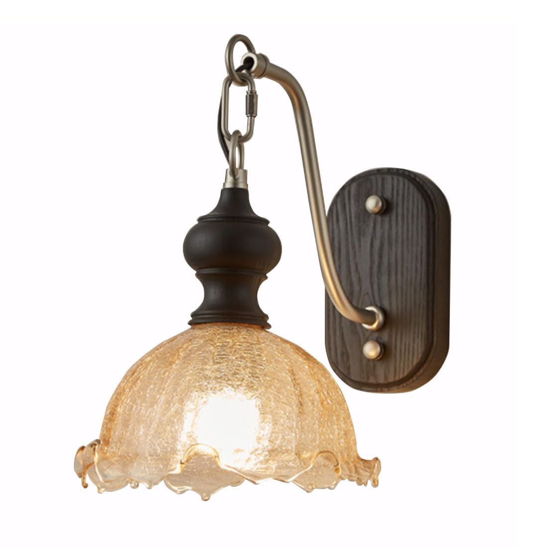 Lampada da parete moderna in vetro a forma di fiore, stile retrò, applique industriali per interni, ideale per camere da letto, comodini, soggiorni, verande, ingressi e sale da pranzo (nera)