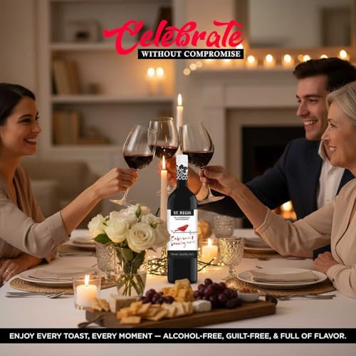 Image of ST. REGIS Non-Alcoholic Cabernet Sauvignon, 25.4 Fl Oz (6 Pack) - Low Calorie, Low Sugar - Fruity & Spicy Rich Flavor from Spain