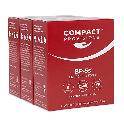 Compact Provisions 9 Pack Virtual Bundle, Emergency Food Supply and Non-Perishable Survival Rations for Disaster Kits. 2,385 Calories, 72g Protein Per Box