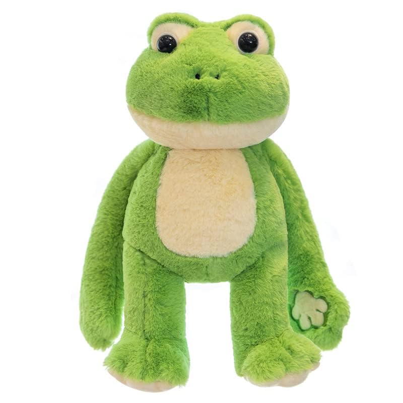 CLKDPNO Frog Plush Toy, Soft Cute Frog Plush Stuffed Animals for Kids Fat Teddy Plush Fluffy Plush Dolls Pillow Collectible for Baby Girl and Boy 35cm