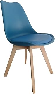 CEDEN CHAIR - Juego de 4 sillas Venus petróleo, plástico, Azul, 49 x 54 x 83 cm