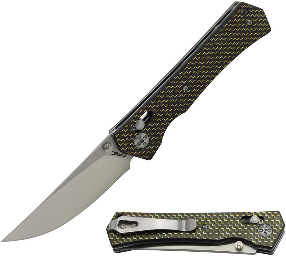 S-TEC Axel Lock EDC Folding Pocket Knife with Carbon Fiber Handle & D2 Steel Blade - Series 2 (TS024)