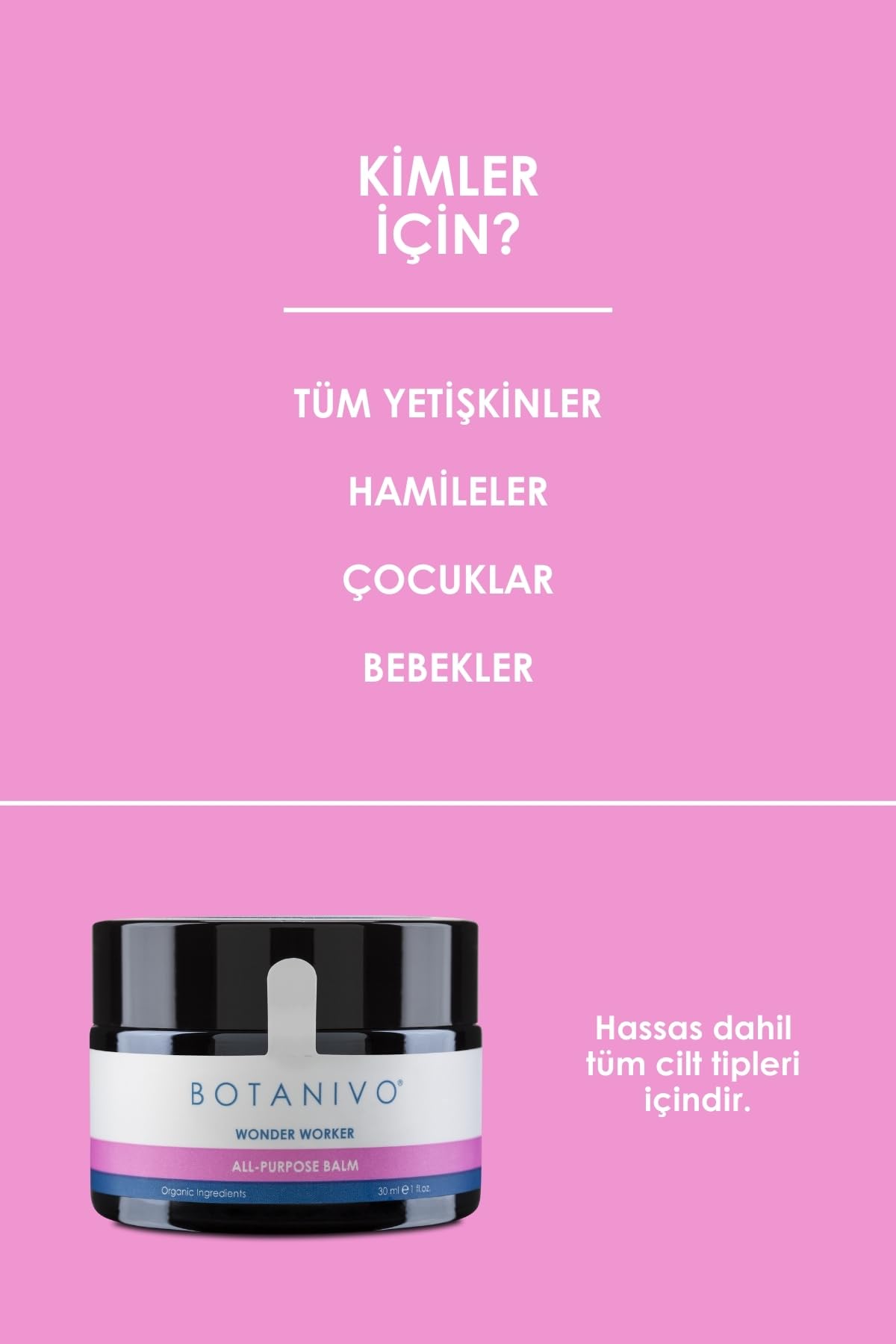 Botanivo Çok Amaçlı Wonder Balm | Nemlendirici, Besleyici, Yumuşatıcı | Organik İçerikli | 2x30 ml