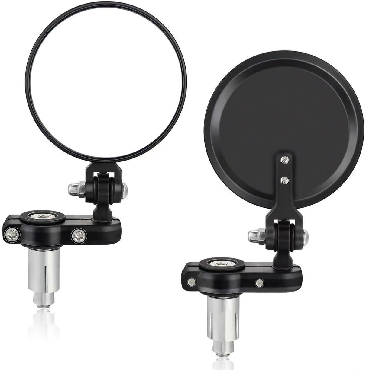 Universal Motorcycle Mirrors Cafe Racer Foldable Motorcycle Bar End Rear View Side Mirrors 3 Inch Round Folding Compatible with Honda, Scooter, Suzuki, Yamaha, Kawasaki, Victory