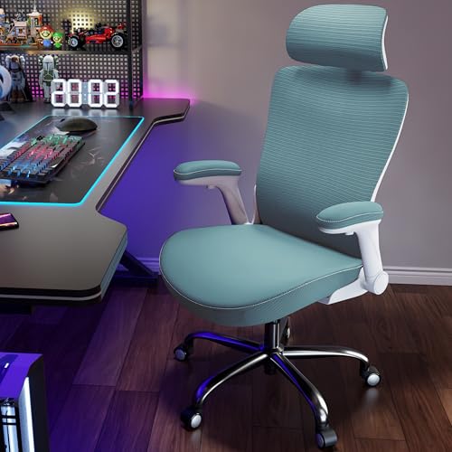 Ergalithic Office Home Ergonomic Desk Chair-Computer X-Shaped Chair Mesh PU Leather with Adjustable Lumbar Support-Executive Chair High Back Flip-Up Arms for Long Hours - Image 10