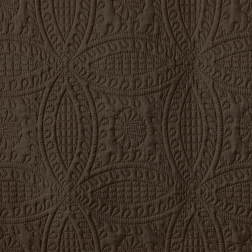 Image of Chezmoi Collection Austin 3-piece Oversized Bedspread Coverlet Set (King, Chocolate)