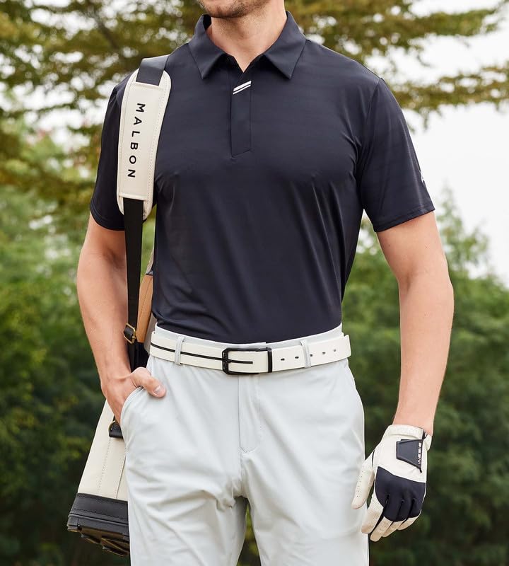 Image of Damipow Premium Golf Shirts for Men Dry Fit Performance Polo Short Sleeve Collared Shirt