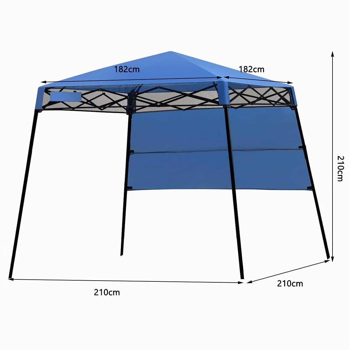 RELAX4LIFE Gazebo da Giardino Pieghevole, Impermeabile e Resistente, Altezza Regolabile, Tenda per Fiere, Mercato, Campeggio (2,1x2,1x2,1M, Blu)