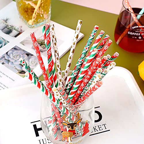 Jaydis 100 pitillos biodegradables de papel con diseños navideños miniatura 5