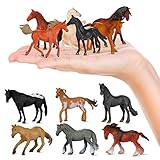 CLESDF 20Pcs Plastic Horse Figure Toy Set for Kids, Miniature Realistic Pony Horse Toy Figurine Farm Animal Toy Gift, Premium Horse Party Favor Decoration Cake Topper Birthday Pinata