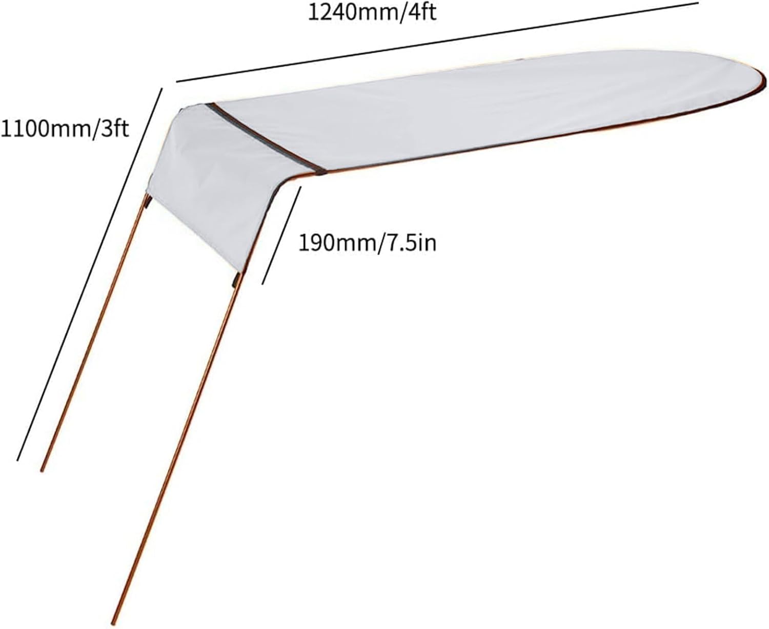 Canoe Kayak Boat Sun Shade Canopy, Universal Single Canopy with Storage Bag for Inflatable Boat Kayak Fishing Outdoor 125x110cm