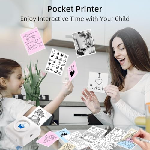 Mini impresora térmica adhesiva vretti TP2-Y, impresora portátil fotos compatible con Android 5