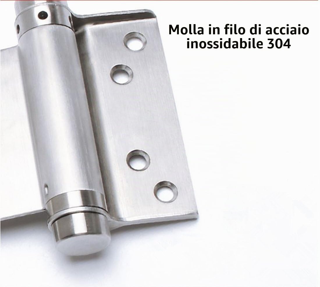 Ranbo152mm cerniera a molla a doppia azione,cerniere per porte a battente due vie in 304 Acciaio Inox,chiusura automatica,tensione regolabile,per pendolo,saloon,caffè,bar.carico massimo 40 kg(2 pz)
