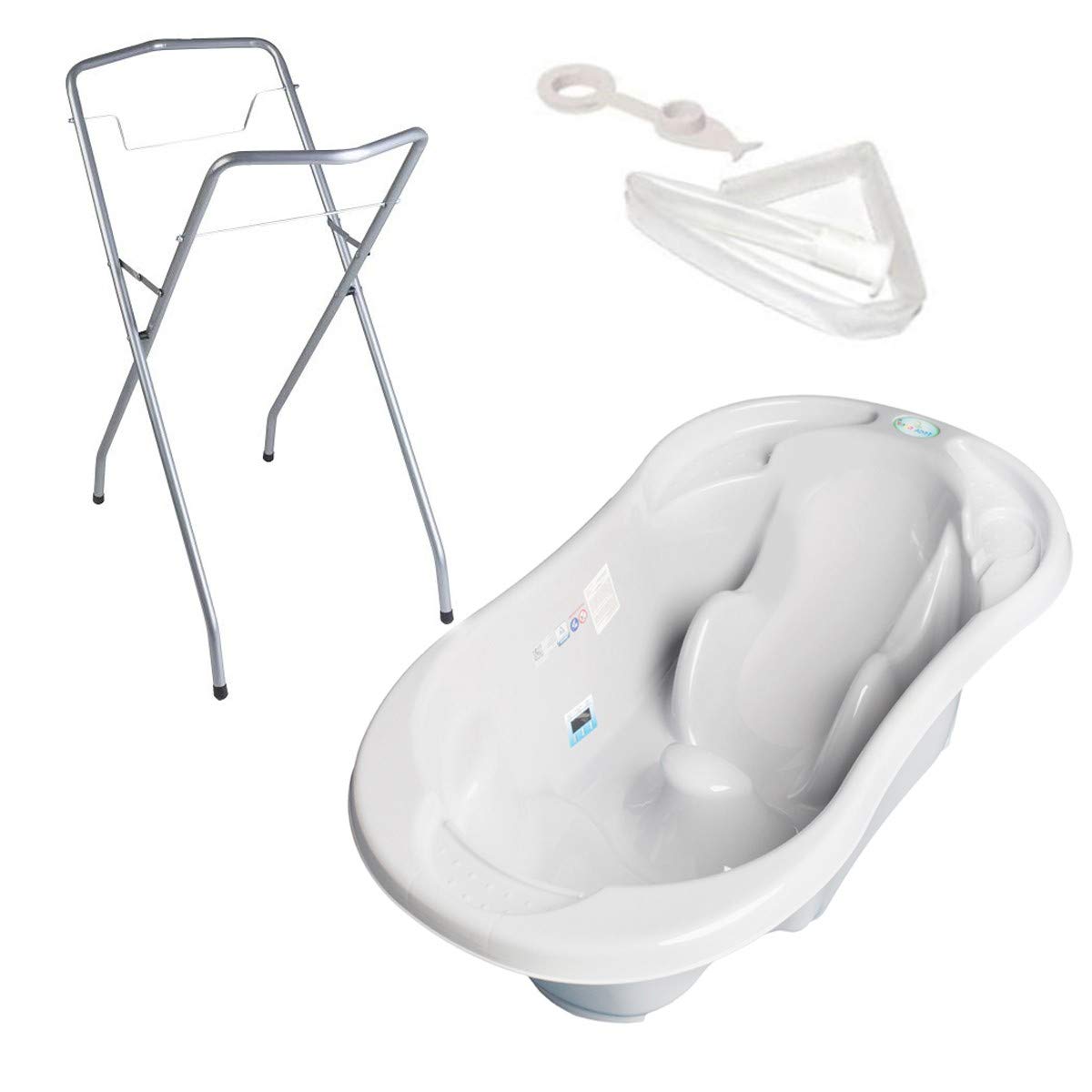 Bañera para bebé con reductor integrado. gris gris Talla:+ Pied + Tuyau