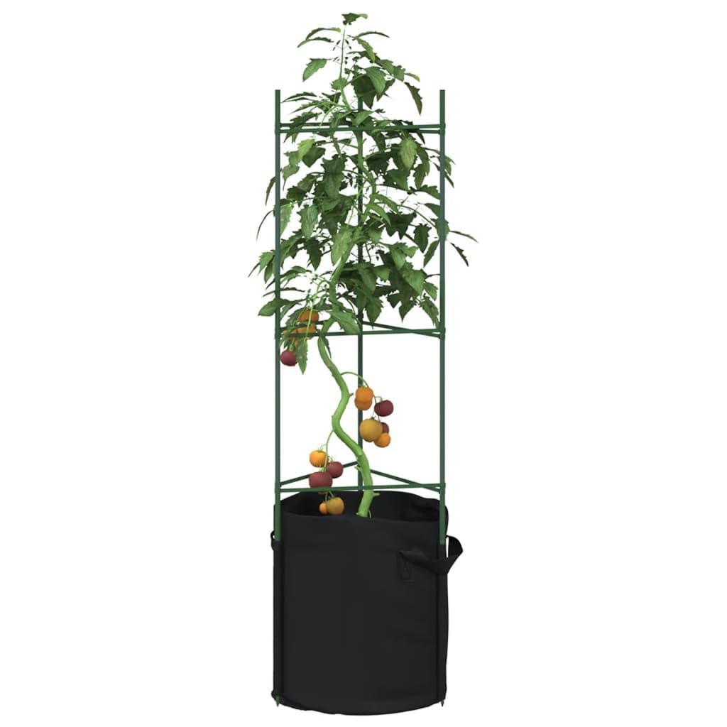 Homgoday Mobilier Soutenance Tomates avec Sacs Plantes 4pcs 116 cm Acier et PP, Décoration de Meubles, Mobilier d'Intérieur/Extérieur pour Salon Bureau