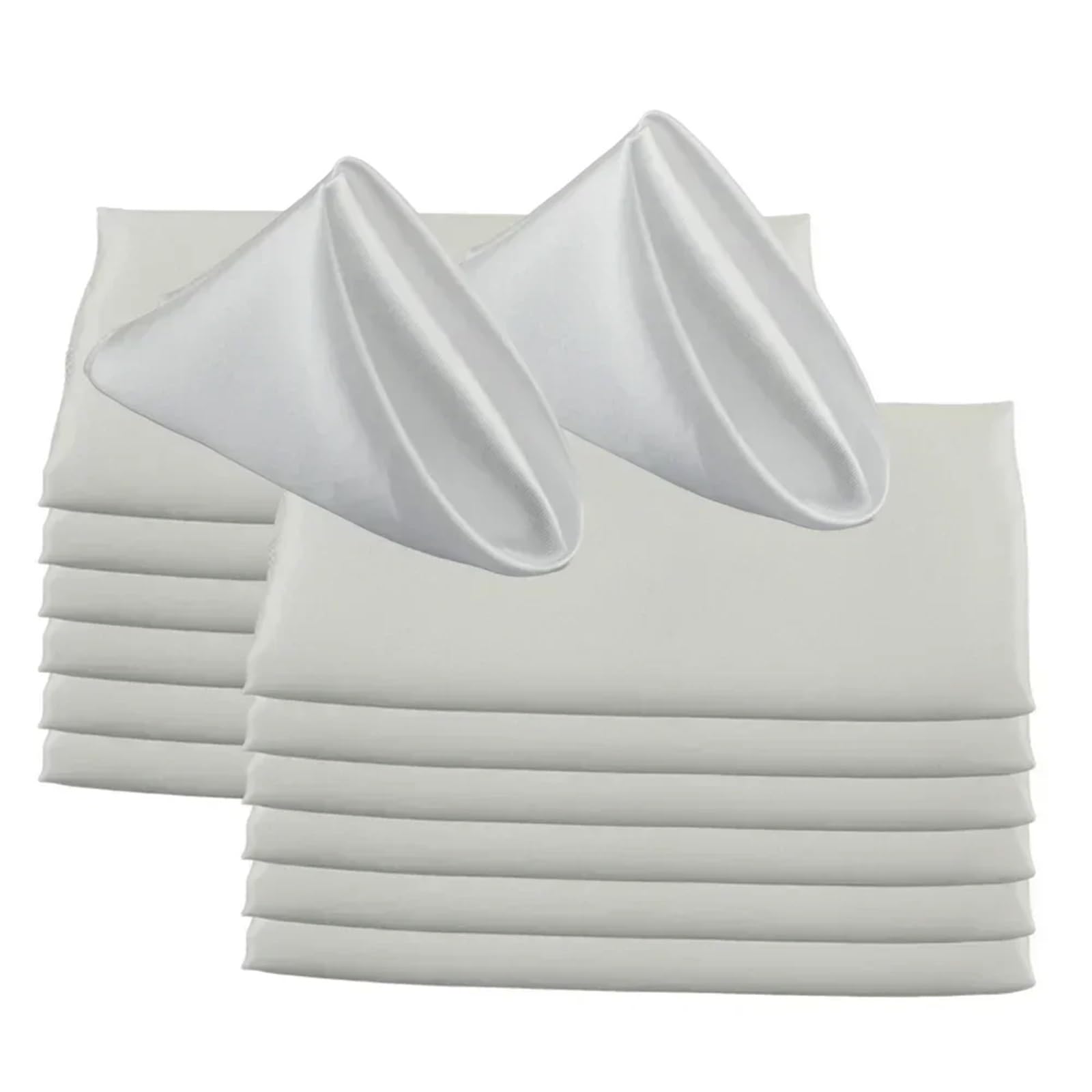 Table Napkins 60pcs 48x48cm 19inch Square Satin Napkins For Wedding Party Decors Soft Cloth Dinner Napkin Restaurant(White)