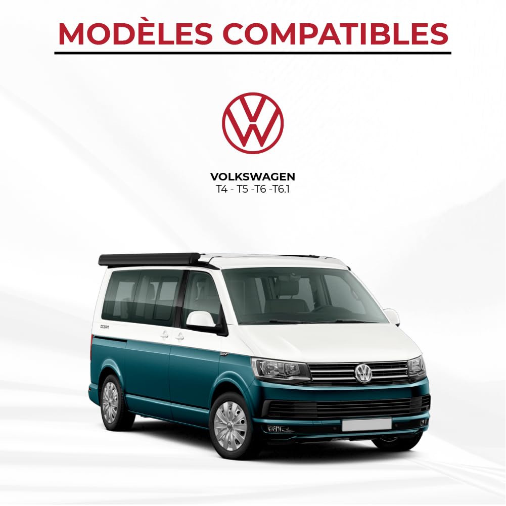 Matelas Pliant lit Avant pour Volkswagen VW T4, T5, T6 et T6.1 Transporter, Multivan, Caravelle, California Beach, Eurovan, Ocean, Camper