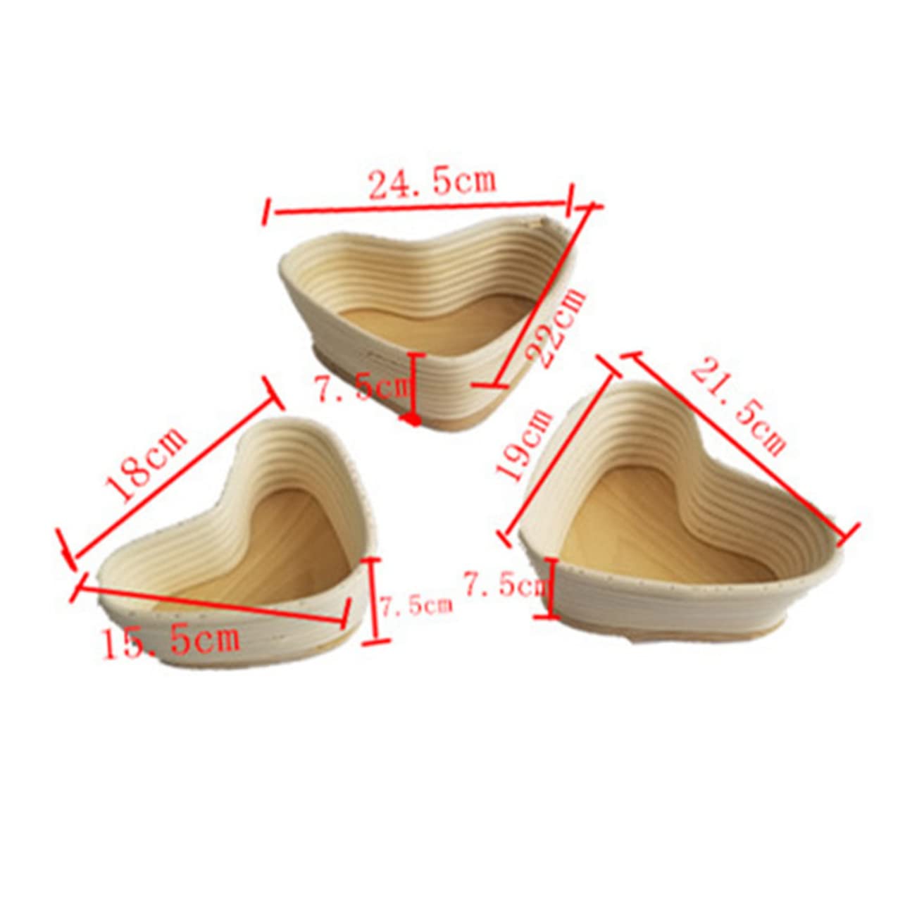 Unomor Unbleached Heart Shape Proofing Basket with Cover for Artisan Bread Baking Khaki for Dough and Creating Crispy Crusts