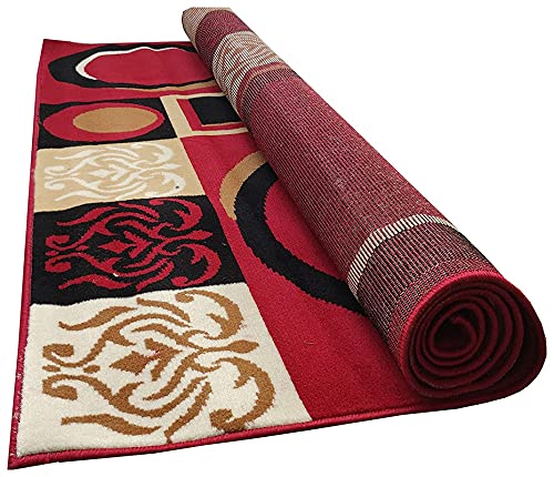 Image of Home Decore Acrylic Carpet for Your Living Room & Drawing Room Aywhere in Your Home (150x210 Red Colour)- 5x7 Feet