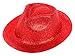Produktbild Alsino Glitzer Disco Trilby Hut Partyhut Fedora Trilbyhut Glitzerhut , Variante wählen:TH-93 Glitzer rot