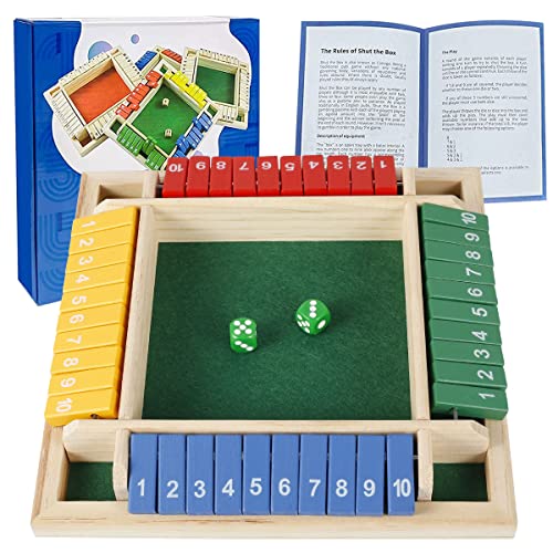 Shut The Box juego de mesa de dados de madera miniatura 2