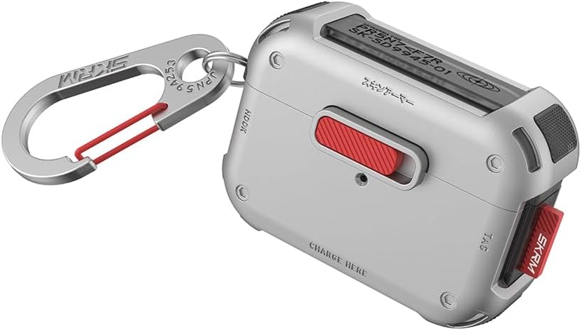SKRM SKINARMA Mecha case Compatible with AIRPODS PRO 2 (Titanium)