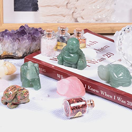 Nupuyai Green Aventurine Turtle Figurine Ornament, Healing Crystal Energy Statue for Home Decor 1.5", #1-green/Aventurine, 4cm/1.5" - Image 3