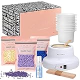 Makartt Waxing Kit Wax Warmer for Women Hair Removal with Wax Beads in 3 Flavors Waxing Pot Hard Wax...