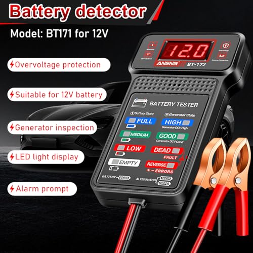 Image of TecoKart 12V Car Battery Health Tester, Comprehensive Analysis Voltage and Load Tester with LED for Two Wheeler and Car Batteries, Universal Trouble Shooting