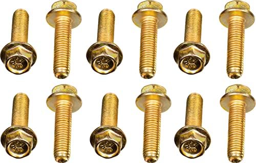 APDTY 103944 Exhaust Manifold Anti-Corrosion Flanged Bolt (Set of 12; M8-1.25; Grade 10.9) (Direct Fit For The Models Listed In Compatibility Chart)