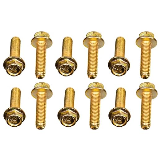 APDTY 103944 Exhaust Manifold Anti-Corrosion Flanged Bolt (Set of 12; M8-1.25; Grade 10.9) (Direct Fit For The Models Listed In Compatibility Chart)