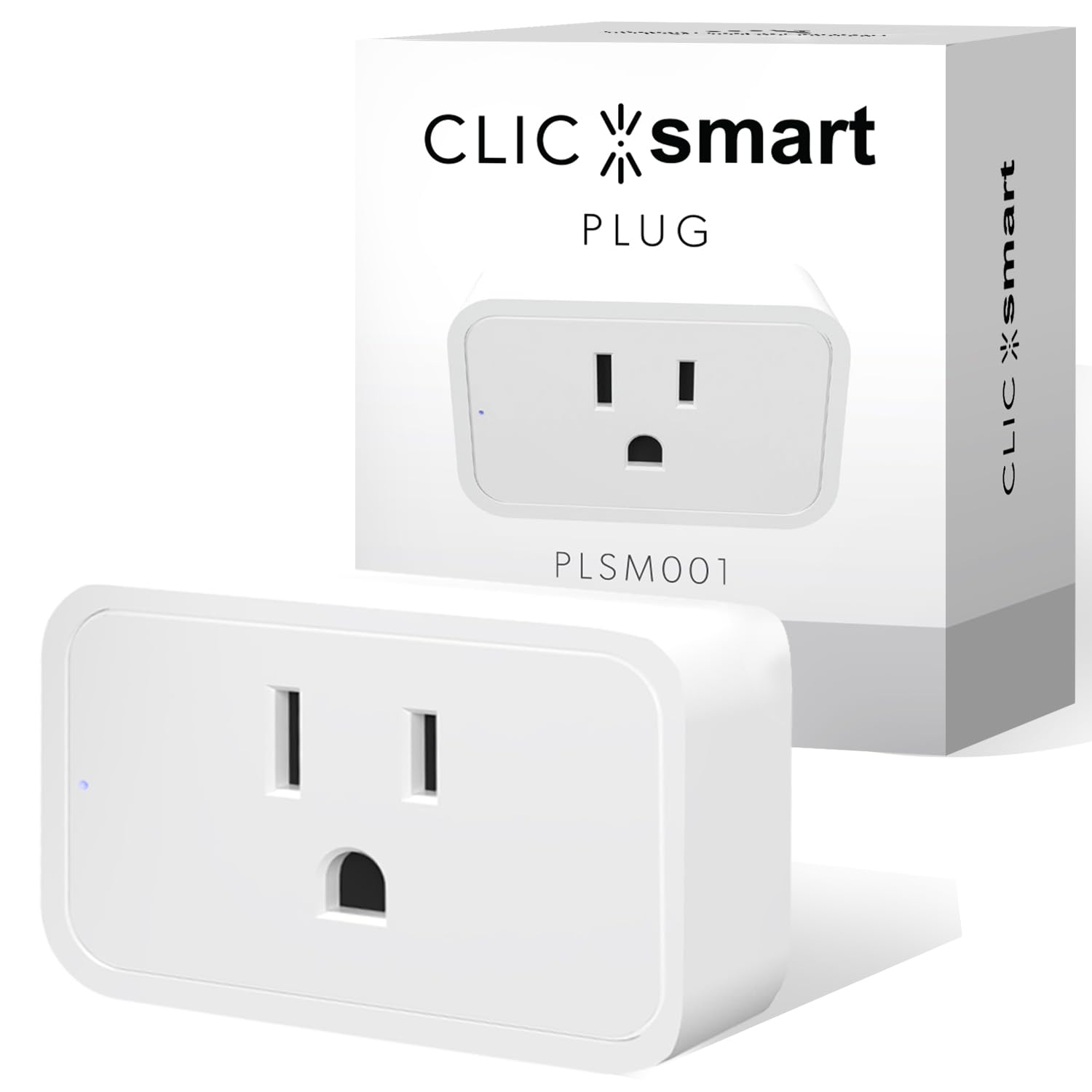 ClicSmart Smart Home Wi-Fi Outlet Smart Plug for Outlets | Compatible with Alexa & Google Home to Control by Voice | Remote Control Regular Lights and Devices from Anywhere via Free ClicSmart App