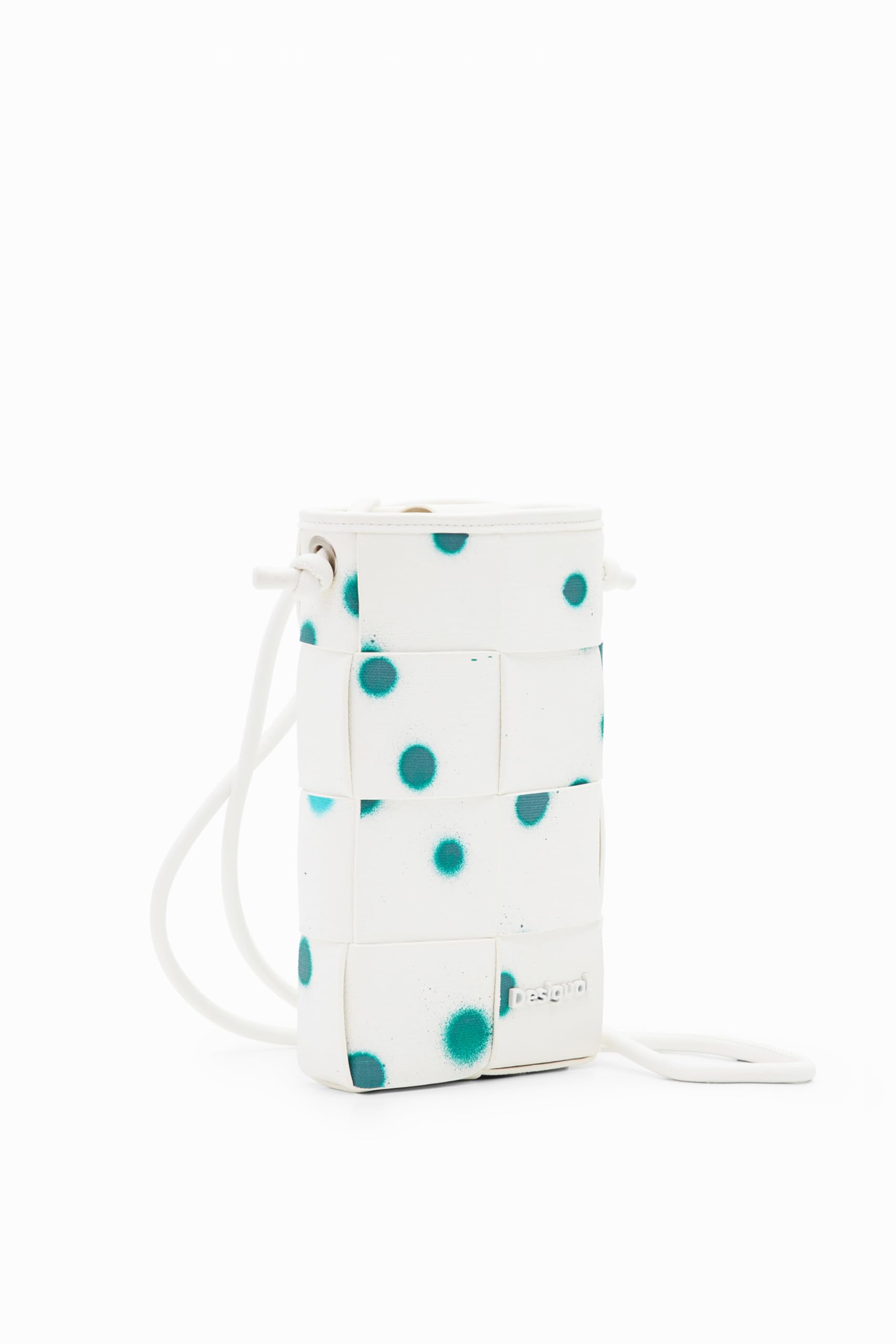 Desigual L Woven Droplets Phone Pouch, White, 24SAYP08, Accessories Pu Others