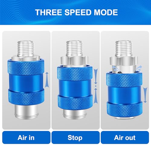 Image of Uharbour Slide Valve 1 /4 inch NPT thread, Pneumatic Flow Control Sliding Valve, 1 /4 inch NPT Male&Female Thread, Aluminum Slide Valve for Air Compressor, 4 Tire inflation System(Set of 2)