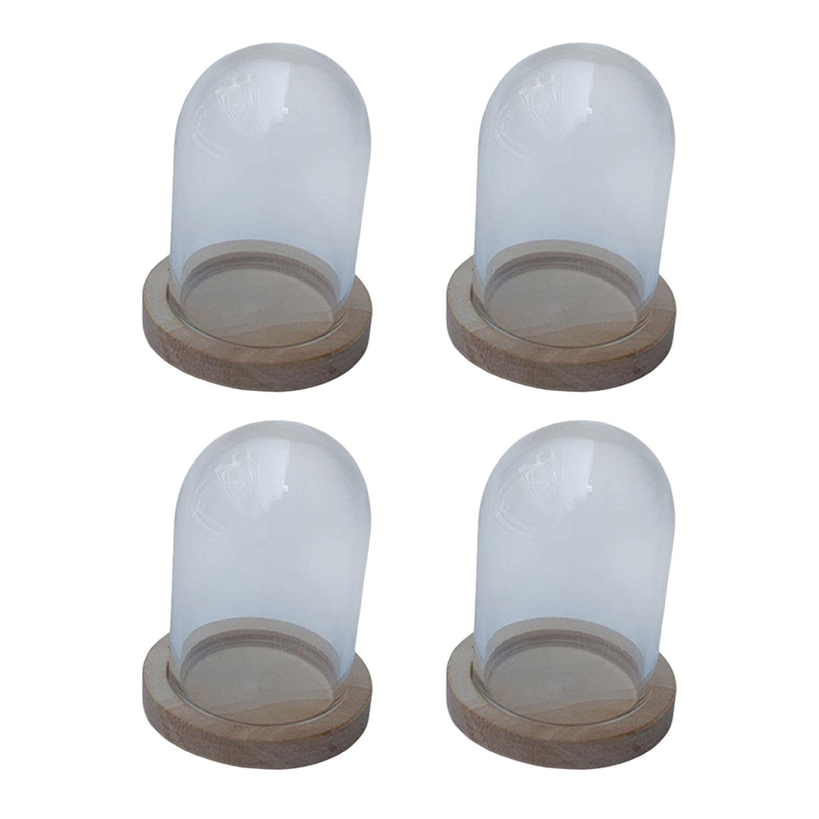 Glass Cloche Dome DIY Bell Jar Display Case for Wedding Valentine's Day Home Yellow