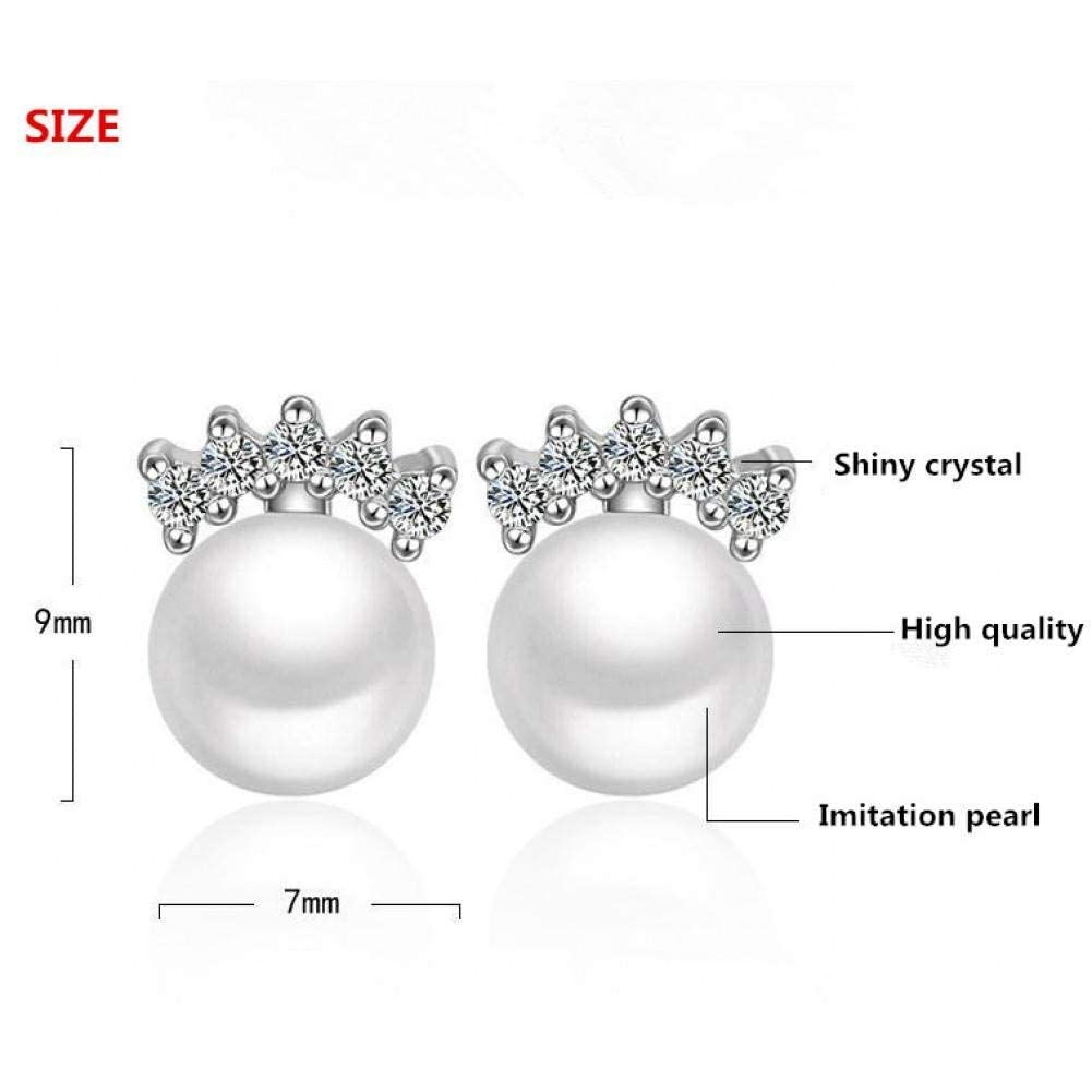Orecchini da Donna, Orecchini a Bottone Elegante semplicità 925 Sterling Strass Orecchini a Bottone da Donna Gioielli Allergia/Rosso,Donna