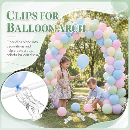 Image of LemonRoad 15 Pack Large Balloon Arch Clips 3.5 Inch with 2.36 Inch Mouth Opening Clear Balloon Clamps Plastic Transparent Backdrop Spring Clamp for Birthday Crafts Woodworking Photography Studio Decor