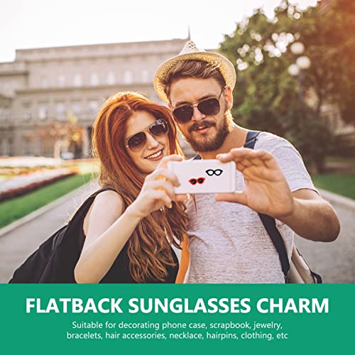 Toyvian 40Pcs Resin Flatback Sunglasses Love Heart Mini Sunglasses Resin Decor Crystal Mud Stuffing Cute Sun Glasses Charm Jewelry Accessory for DIY Hair Clip Phone Case Embellishment - Image 2