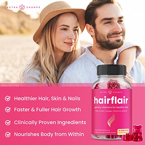 Hair Skin & Nails Gummies with Biotin | Premium Hair Growth Vitamins with Keratin & Collagen Gummies for Nail Growth | Biotin Gummies with Essential Hair & Nails Vitamins for Women & Men (2-Pack) - Image 4