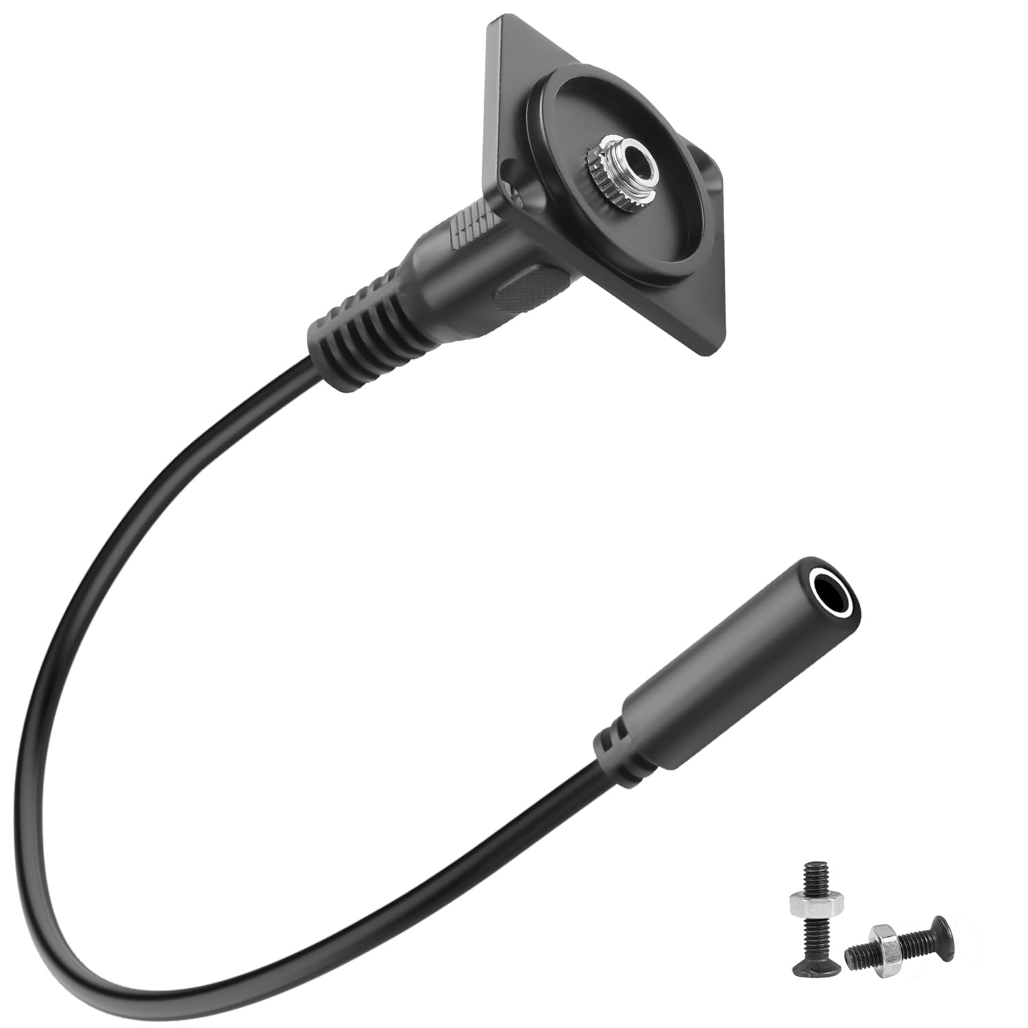 QIANRENON TRRS 3.5mm Panel Mount Audio Adapter Short Cable 4 Pole TRRS 1/8 Female to Female Headphone Connector Socket, D-Type/XLR Panel Mounted, for