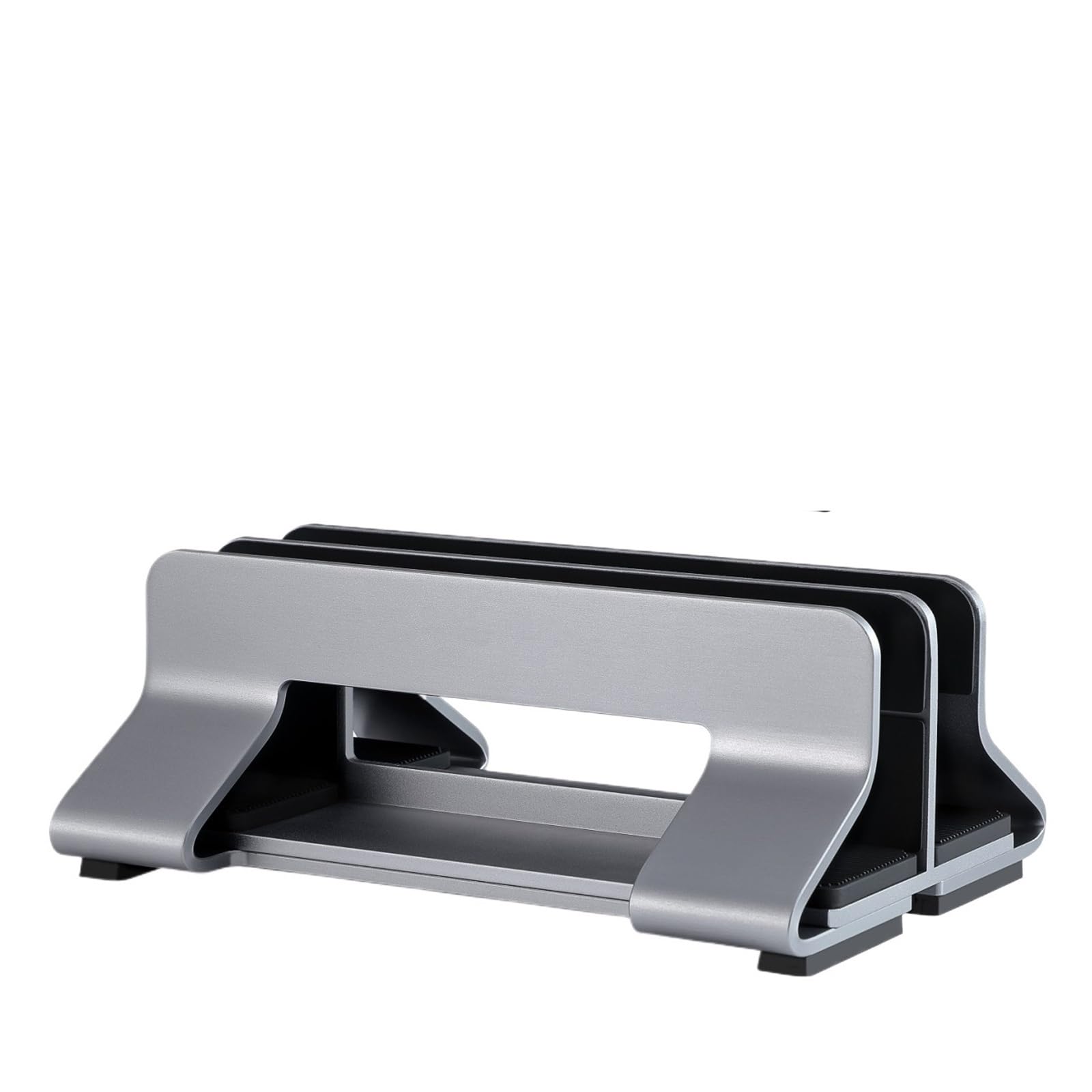 Support vertical pour ordinateur portable aluminium premium 2 slots gris