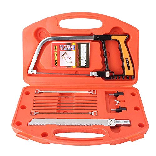 12Pcs Multifunction Handsaw Set,Hacksaw,Coping Saw, Bow Saw, Wood Saw, Steel Saw for Cutting Wood, Tile, Glass, Metal, Plastic, Ceramic Hunting, Camping, Pruning, DIY