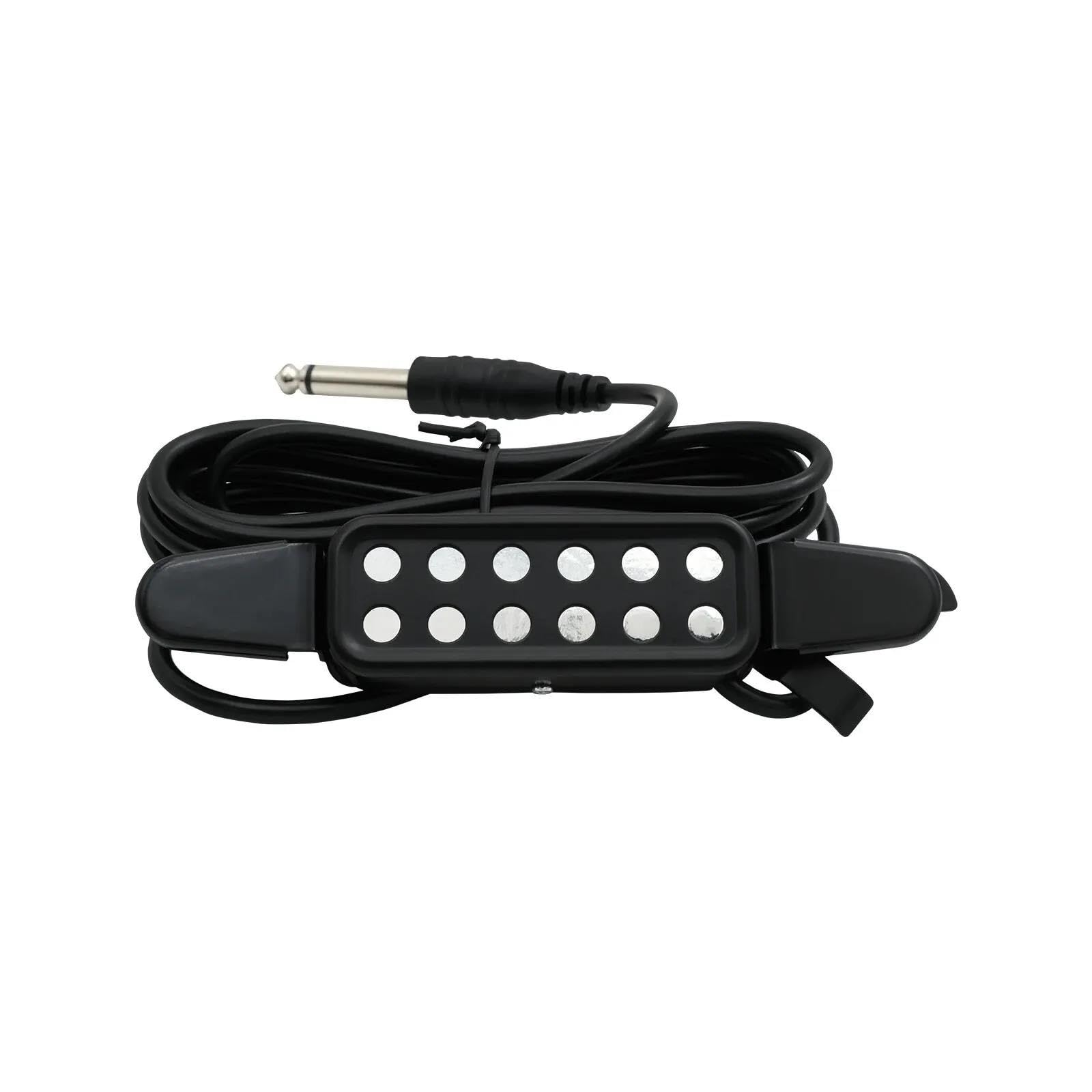 Pickup per buca acustica a 12 fori sensore magnetico con cavo audio da 6.35 mm da 3 m accessori e ricambi per chitarra Pickup Chitarra Acustica(P-012 Black)