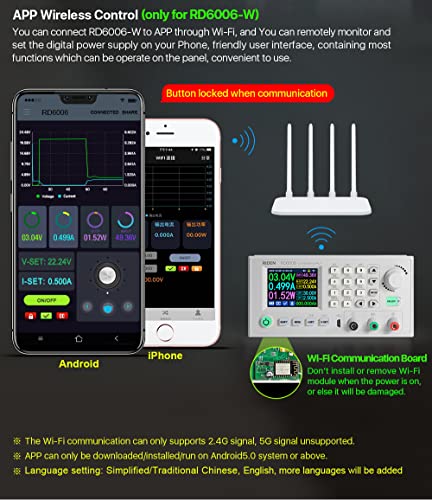 Rd Rd6006W Communication Version 60V 6A Multimeter Dc Dc Voltage Current Adjustable Step Down Power Supply Buck Converter Voltmeter(Rd6006W) #TOP4