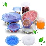 ZEXCEL Silicone Stretch Lids Pack of 12, Blue and Transparent-Washable and Reusable bowl covers Fits