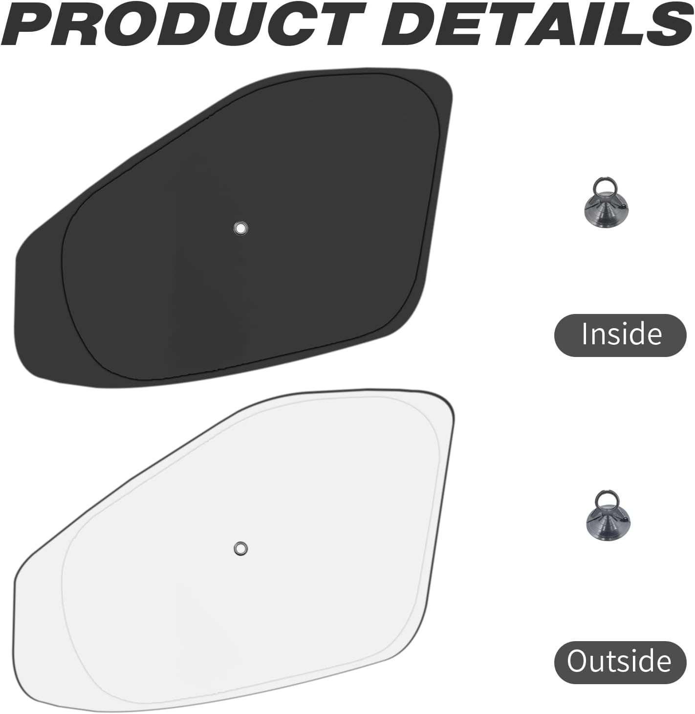 Front Side Window Sun Shade with Suction Cups for 2015-2024 Fo-rd Transit Van High and Medium Roof, Foldable Window Sunshade Sun Visor Protector, Side Shades Blocks UV Ray Heat, Pack of 2