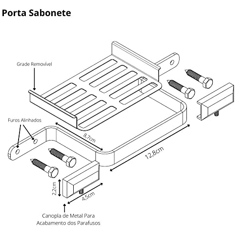 Kit Acessórios Para Banheiro Preto Fosco Empire 6 peças