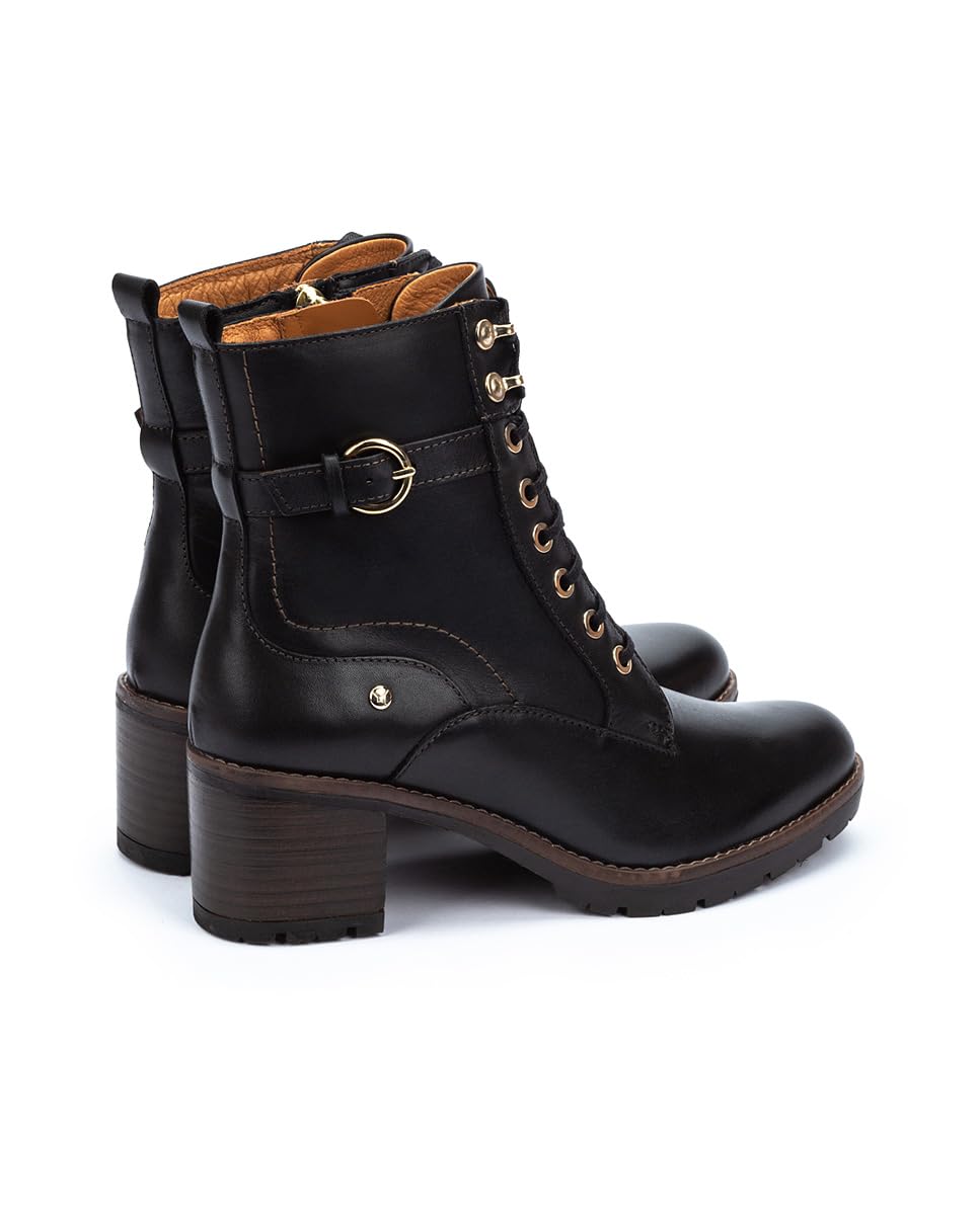 Pikolinos Llanes Stiefeletten mit Absatz Damen | Aus Leder | Schnür- und Reißverschluss | Hoher Absatz | EU-Größe 35–42